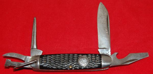 Official BSA Pal Blade Company Boy Scout Knife Black Composition Handles (42)