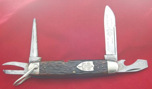 Official BSA #1502 Ulster Knife Company #47553L5 Boy Scout Knife With Full Etch +Box 1923-1926 (59)