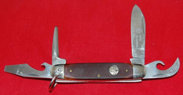 Official BSA #1036 Ulster USA Boy Scout Knife 'With Full Etch' 1st Stainless Blade 1966-1976 (69)
