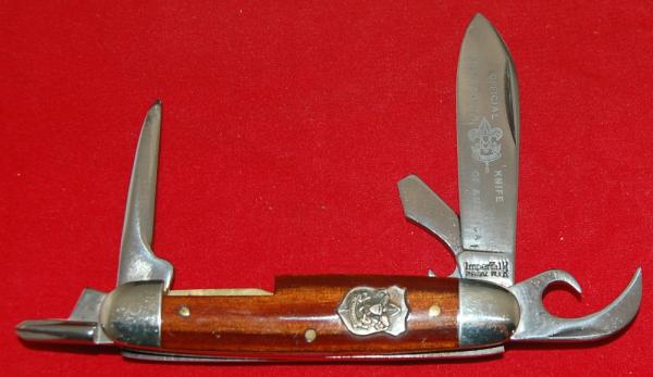 Official BSA #1043 Imperial Boy Scout Knife 'With Full Etch' 5-Blade Pakka Wood 1953-1962 (122)