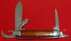 Official BSA #1043 Imperial Boy Scout Knife 'With Full Etch' 5-Blade Pakka Wood 1953-1962 (122)