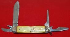 Official BSA #1052 Camillus Boy Scout Knife "With Full Etch' Plastic Pearl Circa 1949-1953 (83)