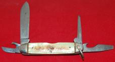 Official BSA #1052 Camillus Boy Scout Knife 'With Full Etch' & 'Plastic' Pearl Circa 1949-1953 (82)