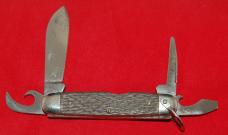 Official BSA #1996 Ulster USA Boy Scout Knife 'Faintly Etched' Tenderfoot Shield 1962-1979 (67A)