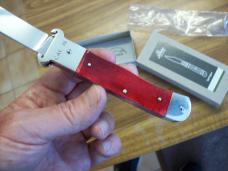 Hubertus Knife Shellpuller Patronenzieher Solingen Germany Rare Red Bone Large Size 11 UNUSED NIB.