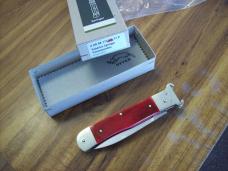 Hubertus Knife Shellpuller Patronenzieher Solingen Germany Rare Red Bone Large Size 11 UNUSED NIB.