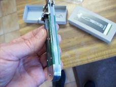 Hubertus Knife Shellpuller Patronenzieher Solingen Germany Rare Green Bone Large Size 11 UNUSED NIB.