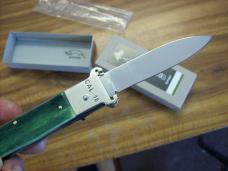 Hubertus Knife Shellpuller Patronenzieher Solingen Germany Rare Green Bone Large Size 11 UNUSED NIB.