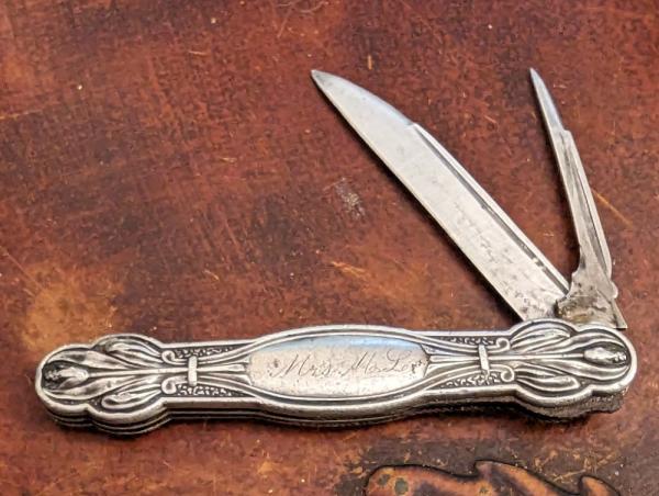 1872 Coin Silver Gentleman's Pocket Knife/Fruit Knife 