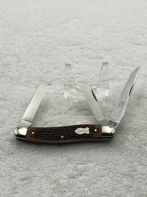 Schrade 825 Razor Blade Stainless 3 Blade Stockman Made In USA Vintage Schrade 825 Razor Blade Stainless 3 Blade Stockman Made In USA Vintage