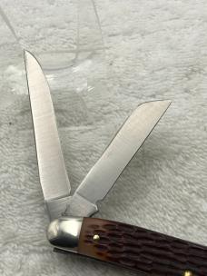 Schrade 825 Razor Blade Stainless 3 Blade Stockman Made In USA Vintage
