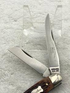 Schrade 825 Razor Blade Stainless 3 Blade Stockman Made In USA Vintage