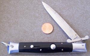 Vintage RIZZUTO ESTILETO MILANO ?? STAINLESS STEEL marked Switchblade Knife