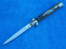  11"  Italian Stiletto Brazilian-Horn Handles- SS Swedge Blade