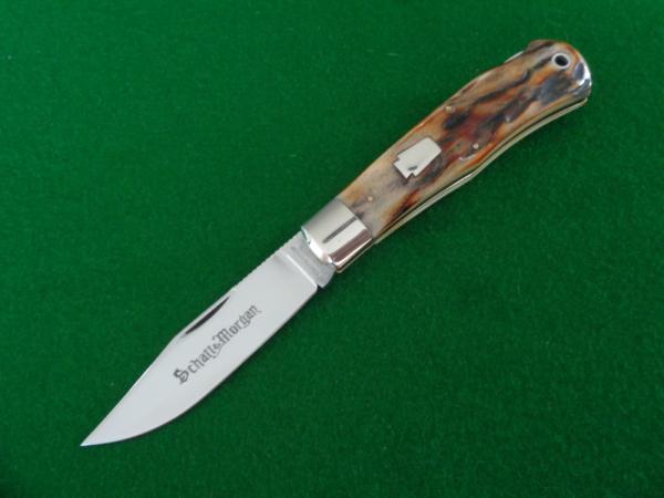 Discontinued Schatt & Morgan File & Wire tested STAG Mountain Man large TRAPPER lock back 