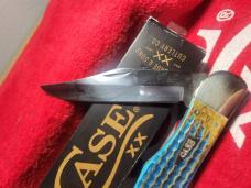 CASE XX SEA DRAGON * BURNT CARIBBEAN BLUE BONE KNIFE FOLDING HUNTER 