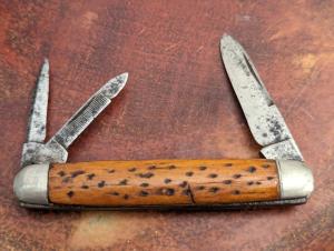 Stunning WH Morley & Sons 3 Blade Jigged Wood Handle Pocket Knife - Germany