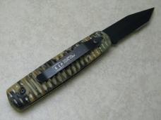 Colonial Made in USA Blackie Collins Design Model 115 Serrated Tanto Switchblade Knife