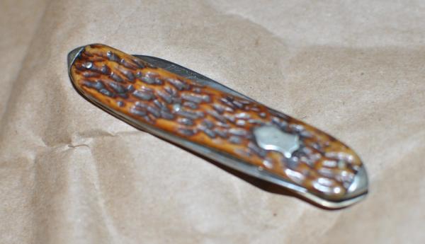 E.C. Simmons Keen Kutter St. Louis MO Tip Bolster Jigged Bone3" Some Mint Luster Blade Etch