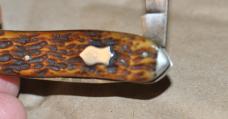 E.C. Simmons Keen Kutter St. Louis MO Tip Bolster Jigged Bone3" Some Mint Luster Blade Etch