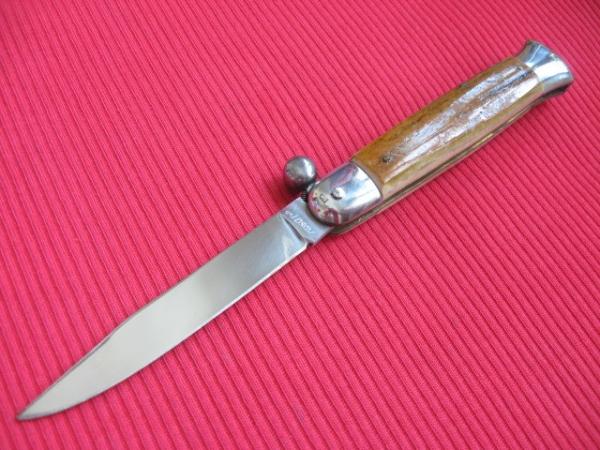 VINTAGE Italian RAPID One Hand Opening STAG Handle Knife - New Old Stock