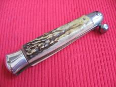 VINTAGE Italian RAPID One Hand Opening STAG Handle Knife - New Old Stock