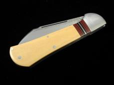 Kroo Aged Bone Paper Micarta Striped Raven Knife South Africa 3.75" Closed Magnacut Blade