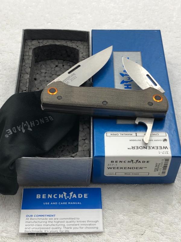 Benchmader 317-1 Weekender Prototype June 2022 Slip Joint Made In USA New In Box