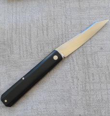 K'roo DragonFly Shadow...4" clsd...Black Richlite...red G10 accents and shield..Rwl34...fileworked 