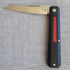 K'roo DragonFly Shadow...4" clsd...Black Richlite...red G10 accents and shield..Rwl34...fileworked 
