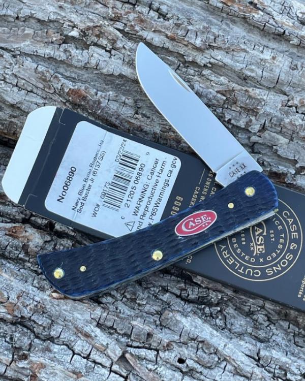 CASE XX ** 2024 NAVY BLUE JIGGED BONE RED CASE SHIELD SOD BUSTER JR