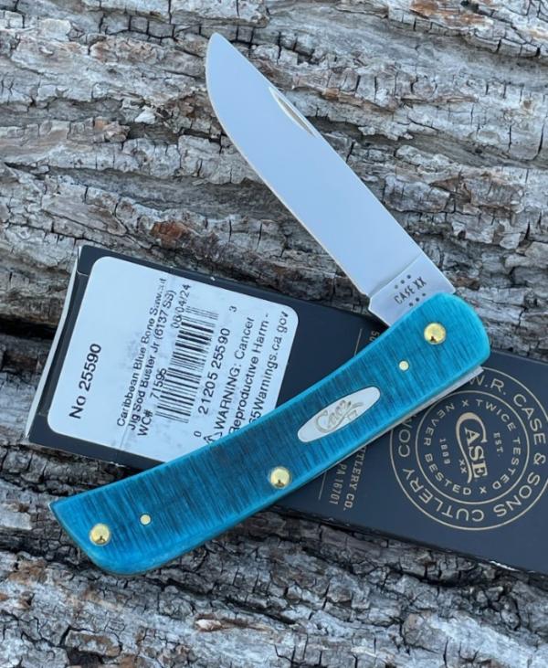 CASE XX ** 2024 CARIBBEAN BLUE SAWCUT JIG BONE SOD BUSTER JR CASE XX ** 2024 CARIBBEAN BLUE SAWCUT JIG BONE SOD BUSTER JR