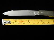 Kroo Arizona Desert Ironwood Barlow Knife 3.50" Closed RWL34 SS Blade Feather Damascus Bolsters
