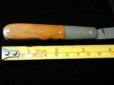 Kroo Arizona Desert Ironwood Barlow Knife 3.50" Closed RWL34 SS Blade Feather Damascus Bolsters