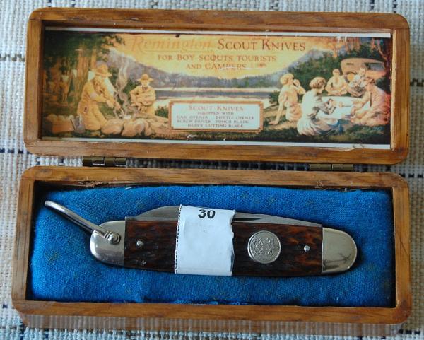 Official BSA #1466 Remington #RS3333 Boy Scout Knife Circa 1935-1939 +Store Display Box (30)