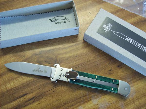 Hubertus Knife Shellpuller Patronenzieher Solingen Germany Rare Green Bone Large Size 11 UNUSED NIB.