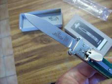Hubertus Knife Shellpuller Patronenzieher Solingen Germany Rare Green Bone Large Size 11 UNUSED NIB.