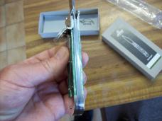 Hubertus Knife Shellpuller Patronenzieher Solingen Germany Rare Green Bone Large Size 11 UNUSED NIB.