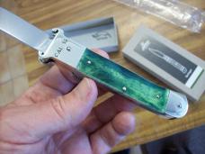 Hubertus Knife Shellpuller Patronenzieher Solingen Germany Rare Green Bone Large Size 11 UNUSED NIB.