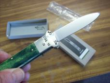 Hubertus Knife Shellpuller Patronenzieher Solingen Germany Rare Green Bone Large Size 11 UNUSED NIB.