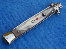  11"  Italian Stiletto Brazilian-Horn Handles- SS Swedge Blade