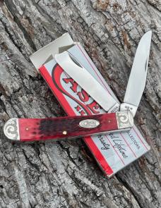 CASE XX ** 1988 RED JIGGED BONE SCROLLED RAZOR TRAPPER 