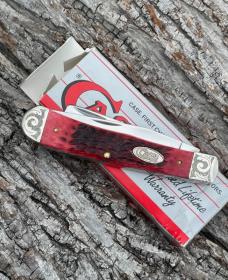 CASE XX ** 1988 RED JIGGED BONE SCROLLED RAZOR TRAPPER 
