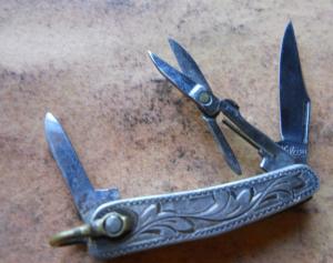Vulcan Japan Sterling Knife Scissors Miniature