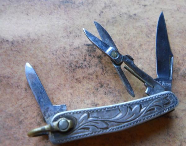 Vulcan Japan Sterling Knife Scissors Miniature Vulcan Japan Sterling Knife Scissors Miniature