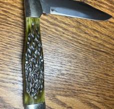 OLD LARGE QUEEN GREEN BONE HANDLES