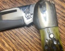 OLD LARGE QUEEN GREEN BONE HANDLES