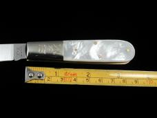 Schatt & Morgan Genuine Mother Of Pearl Barlow Knife Rare 69PNY USA Made New York Tang Stamp