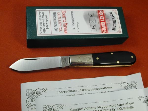 Schatt & Morgan Smooth Buffalo Horn Barlow Knife Rare 69BHNY USA Made New York Tang Stamp Schatt & Morgan Smooth Buffalo Horn Barlow Knife Rare 69BHNY USA Made New York Tang Stamp