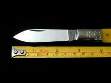 Schatt & Morgan Yellow Smooth Camel Bone Barlow Knife Rare 69YSCB Winchester Ohio Tang Stamp